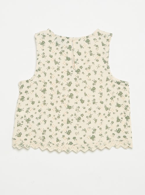 Top en gaze de coton et imprimé 'fleurs' - Kiabi