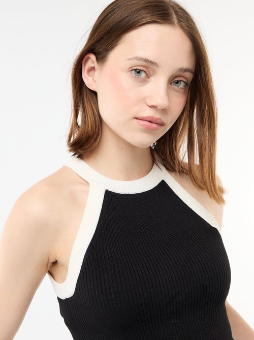 Top en maille à emmanchures américaines - Kiabi