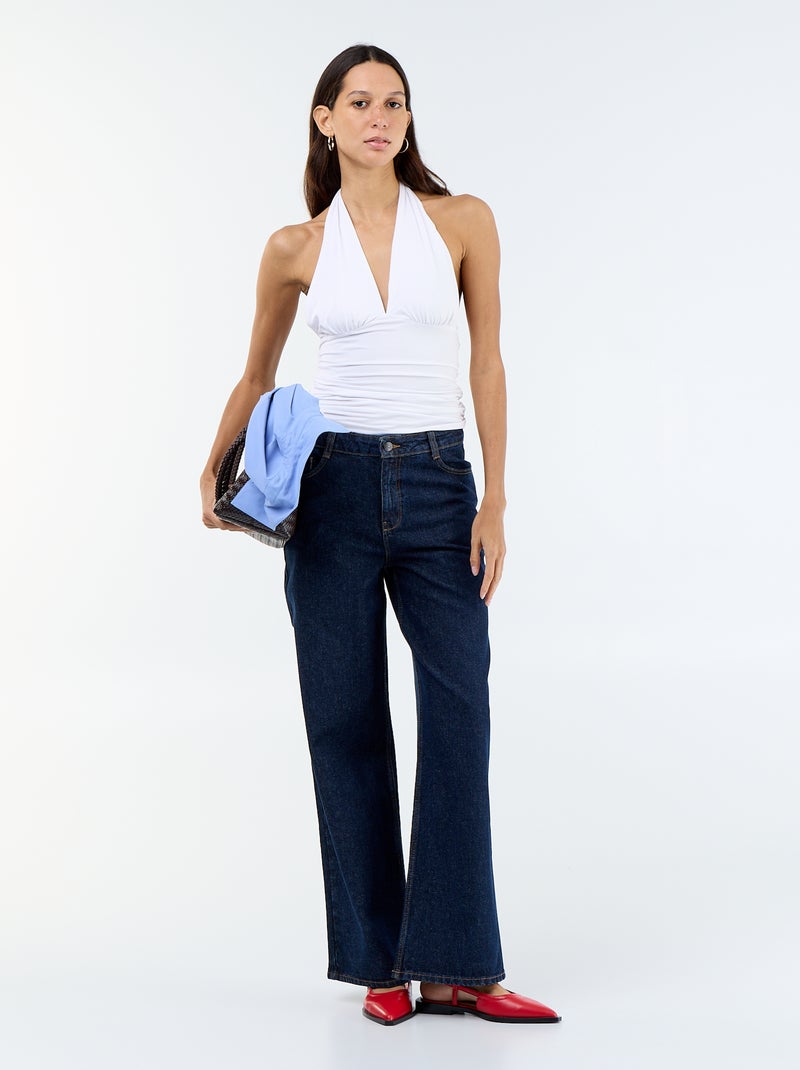 Top en matière stretch tour de cou Blanc - Kiabi