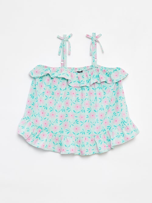 Top fines bretelles imprimé palmiers - Kiabi