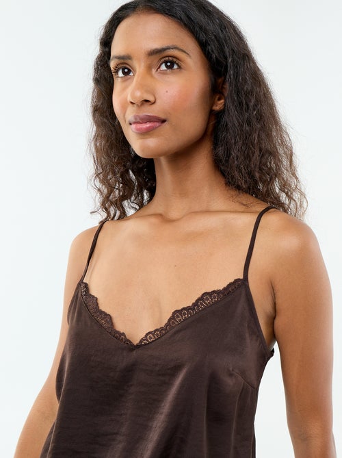 Top in raso con pizzo - Kiabi Top in raso con pizzo - Kiabi