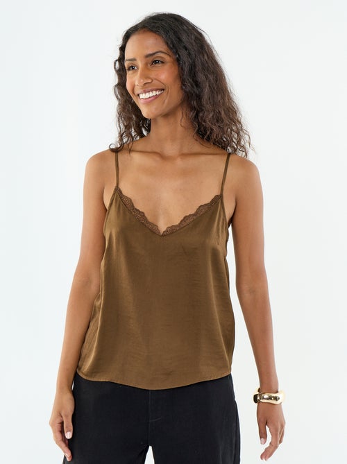 Top in raso con pizzo - Kiabi Top in raso con pizzo - Kiabi