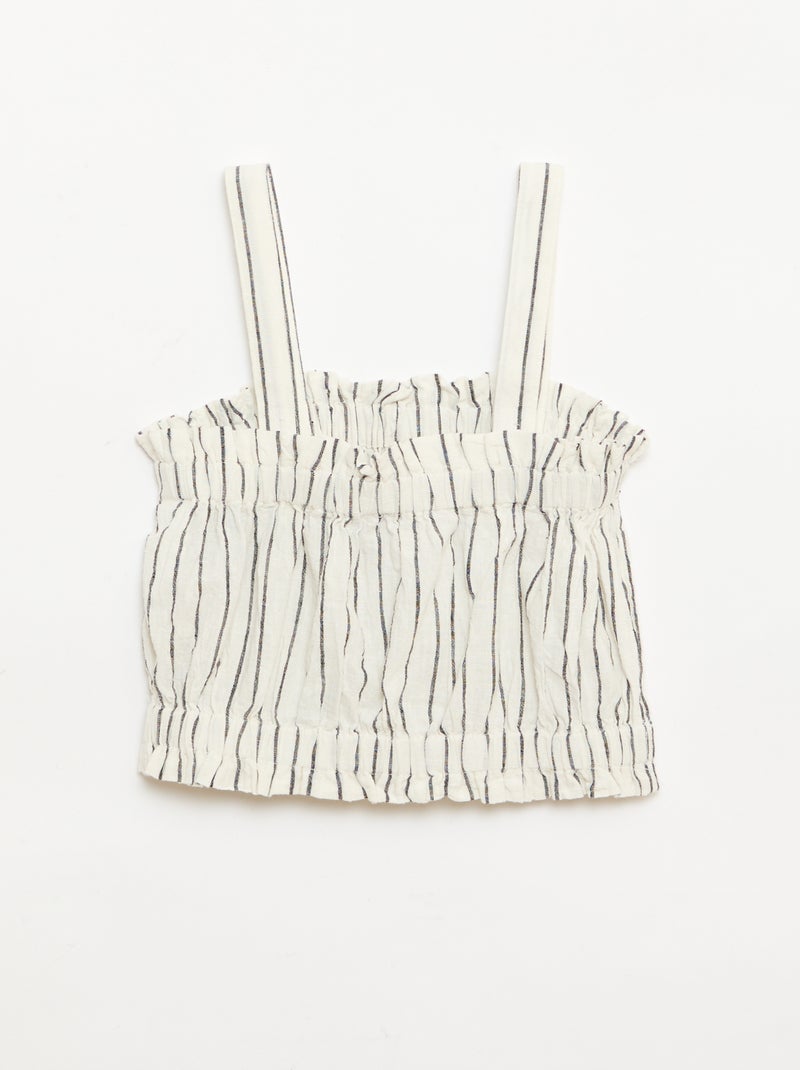Top rayé à bretelles Blanc - Kiabi