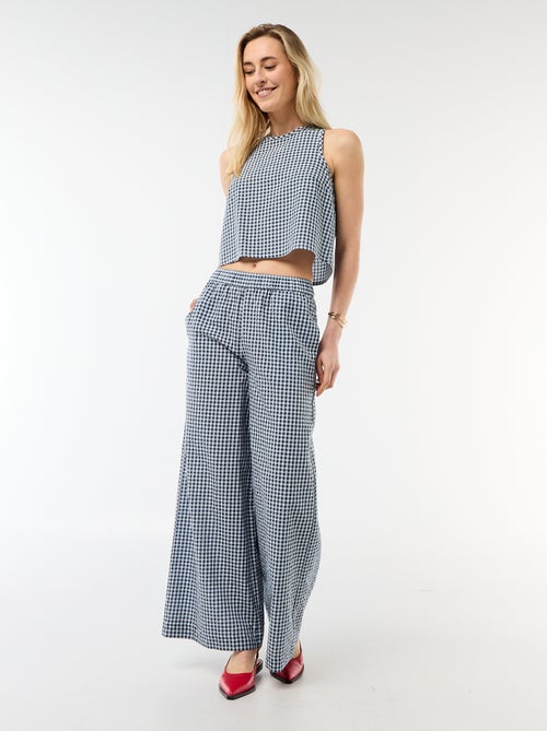 Top sans manches à motif Vichy - Kiabi