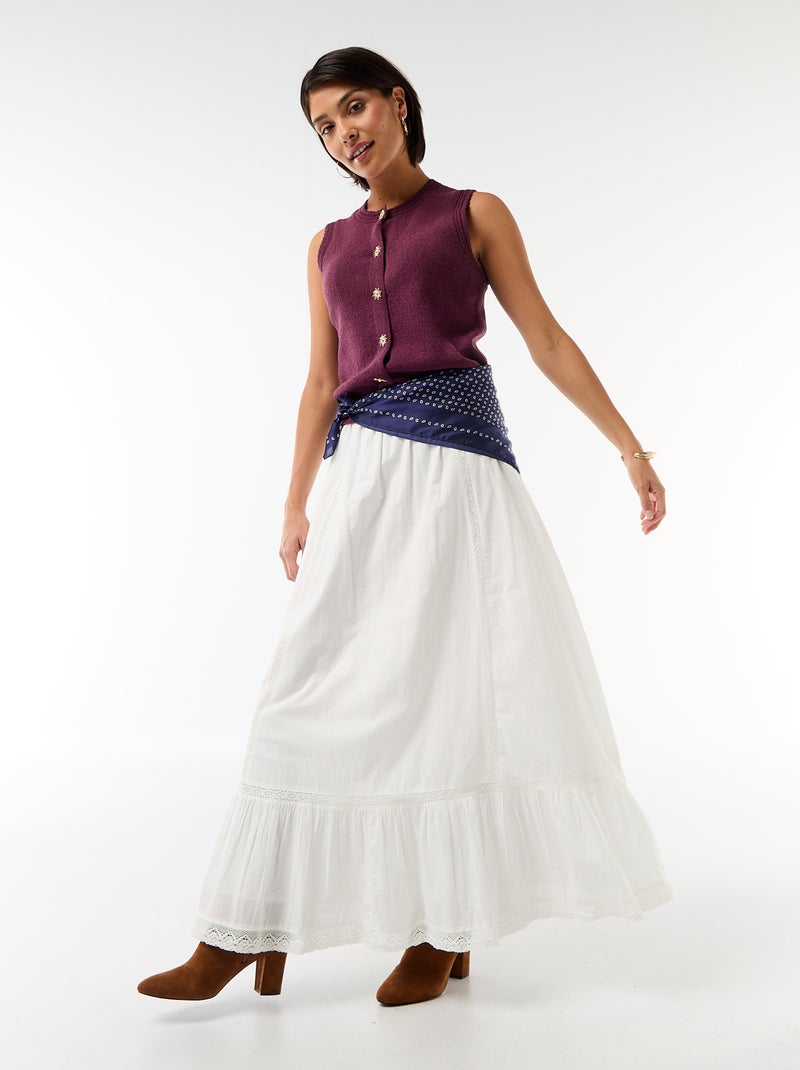 Top sans manches avec boutons dorés Violet - Kiabi