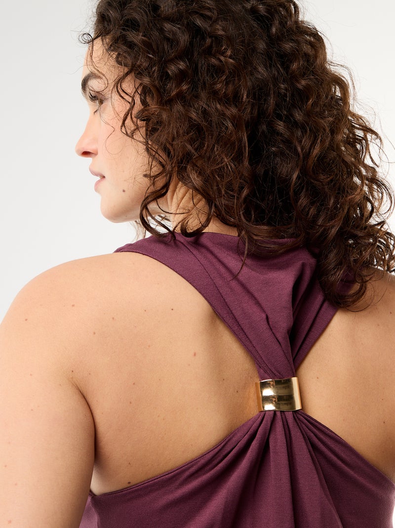 Top sans manches avec encolure drapée Violet - Kiabi