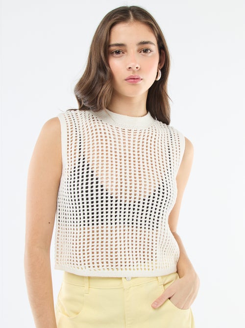 Top sans manches en crochet - Kiabi