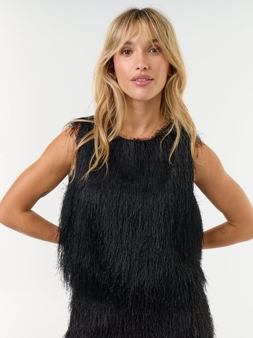 Top sans manches en maille poilue - Kiabi