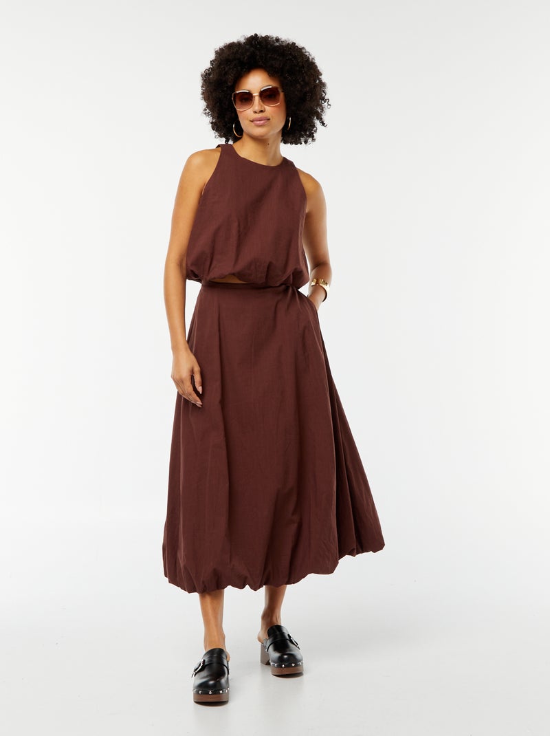 Top sans manches forme ballon Marron - Kiabi