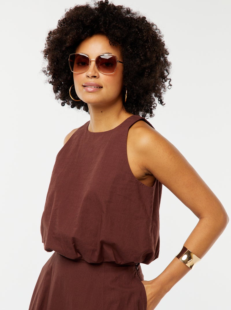 Top sans manches forme ballon Marron - Kiabi