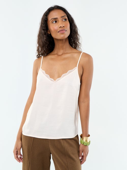 Top satin? avec dentelle - Kiabi Top satin? avec dentelle - Kiabi