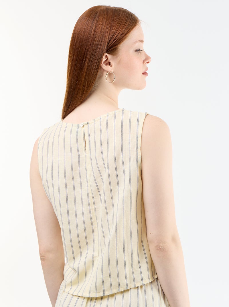 Top senza maniche con scollo rotondo Giallo - Kiabi