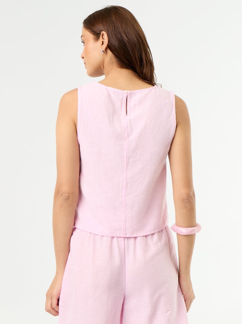 Top senza maniche con scollo rotondo Rosa - Kiabi