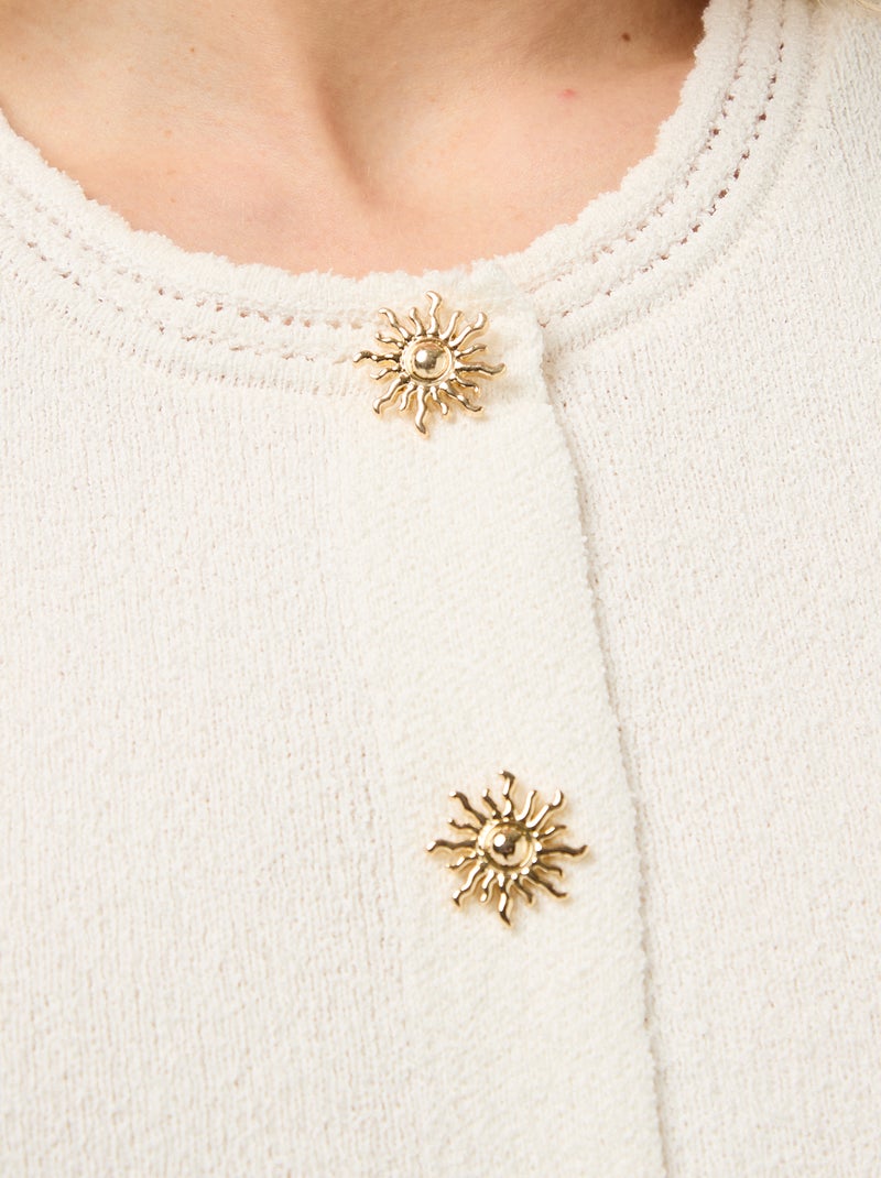 Top smanicato con bottoni dorati Beige - Kiabi