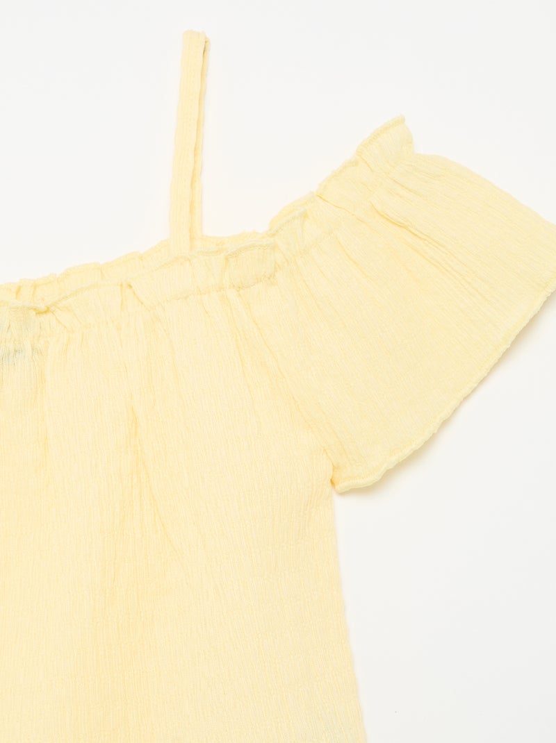 Top smocké à fines bretelles Jaune - Kiabi