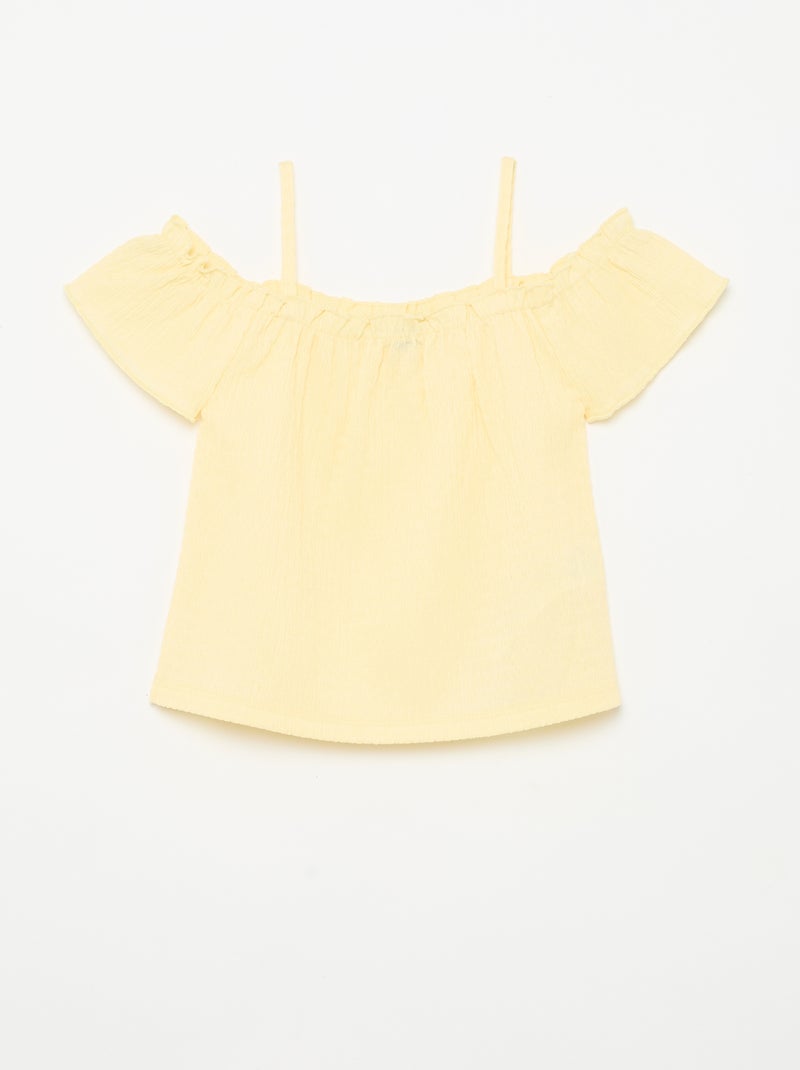 Top smocké à fines bretelles Jaune - Kiabi