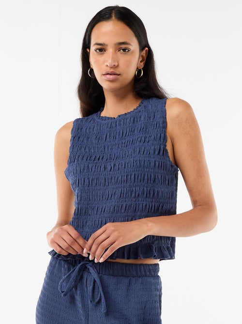 Top smocké sans manches - Kiabi