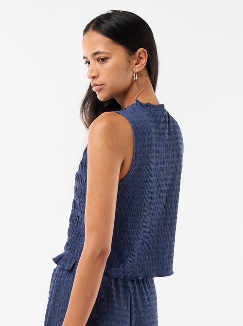 Top smocké sans manches - Kiabi