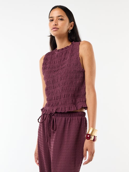 Top smocké sans manches - Kiabi