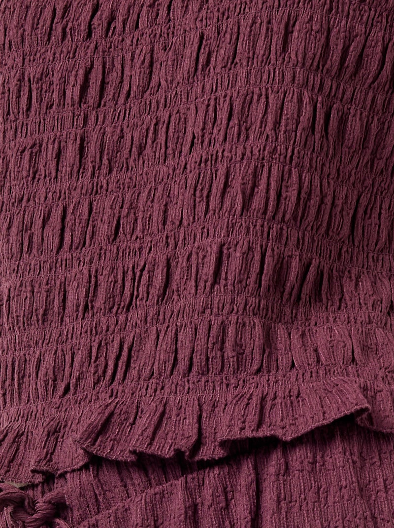 Top smocké sans manches Violet - Kiabi