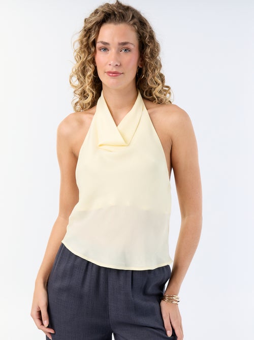 Top stretch asymétrique matière satinée - Kiabi