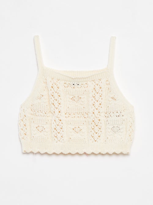 Top uni en crochet - Kiabi