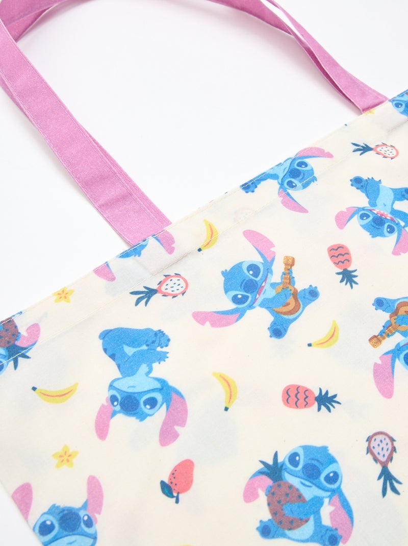 Tote bag XL en tissu 'Stitch' Beige - Kiabi
