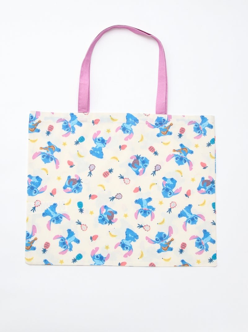 Tote bag XL en tissu 'Stitch' Beige - Kiabi