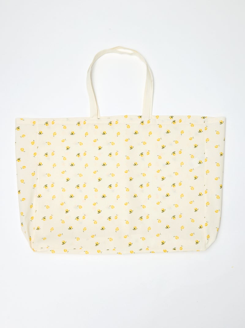 Tote-bag XXL en toile Jaune - Kiabi