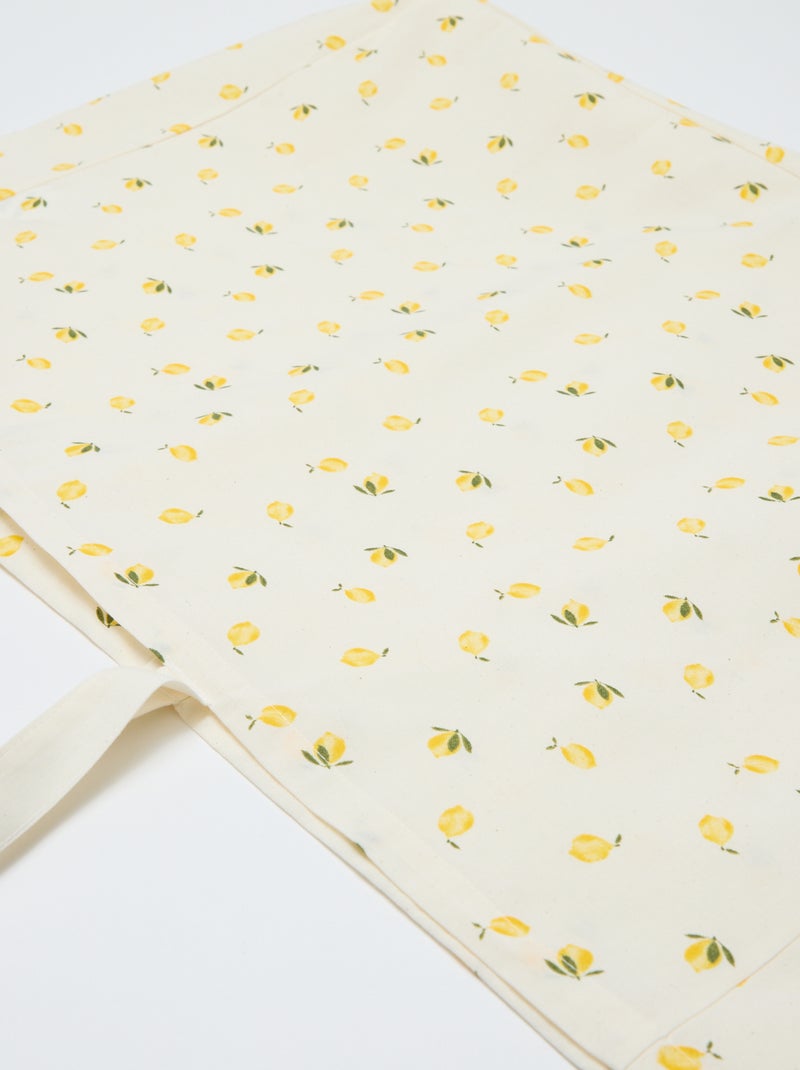 Tote-bag XXL en toile Jaune - Kiabi