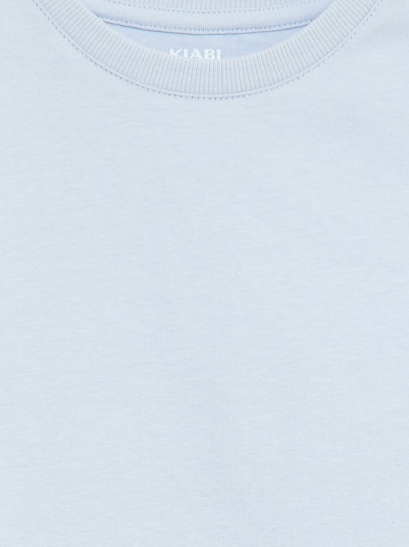 Tough Cotton Short-Sleeved T-Shirt Blue - Kiabi