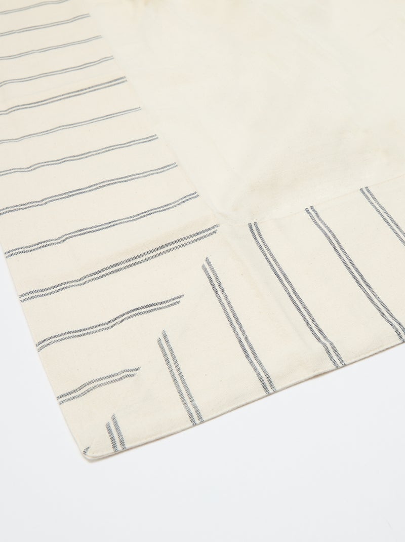 Tovaglia a righe in cotone (150x200 cm) - Kiabi Home Beige - Kiabi