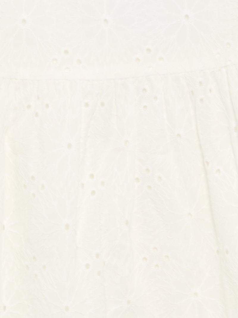 Trägerkleid mit Lochstickerei Blanc - Kiabi