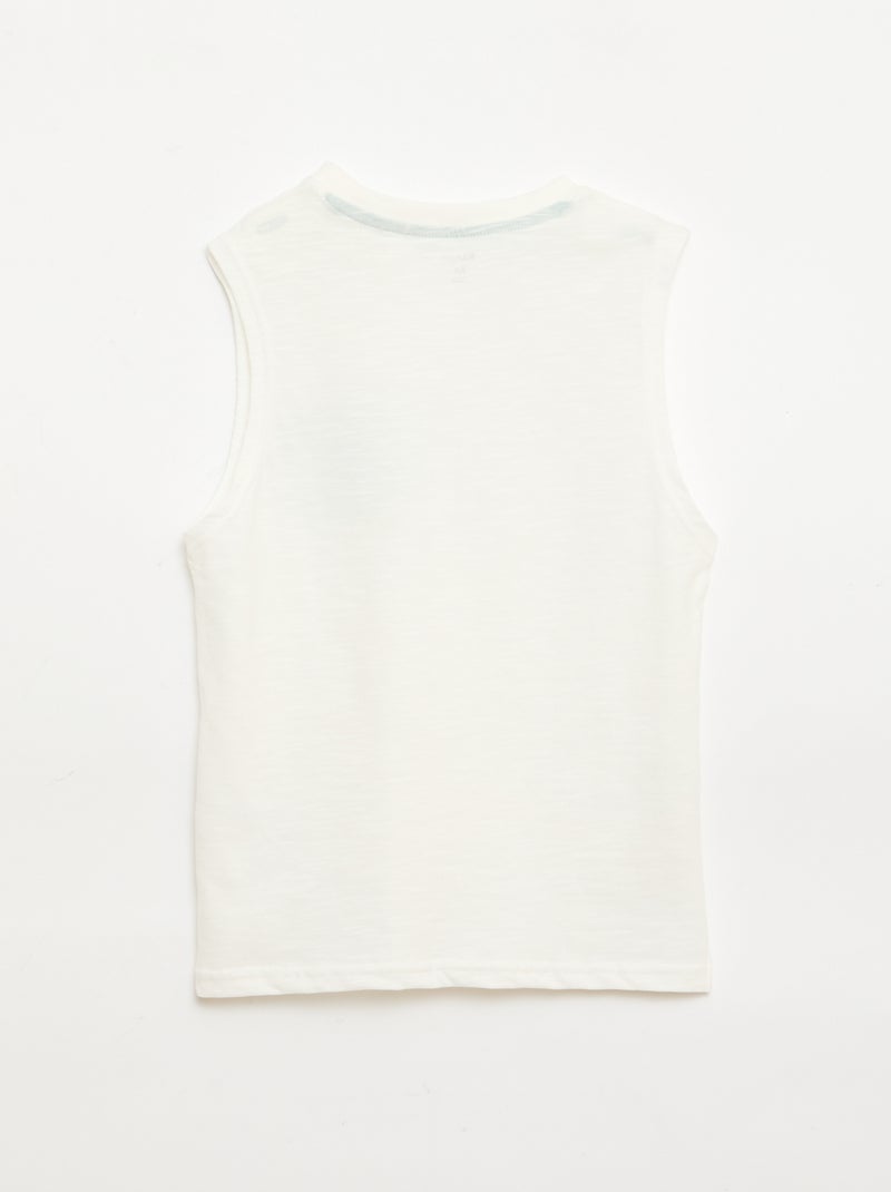 Trägershirt aus Baumwolljersey mit Print Weiß - Kiabi