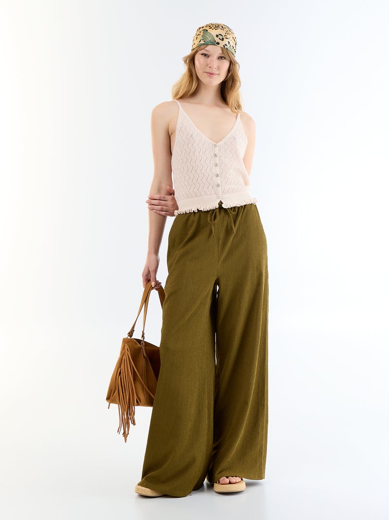 Trägertop aus Häkelstrick Beige - Kiabi