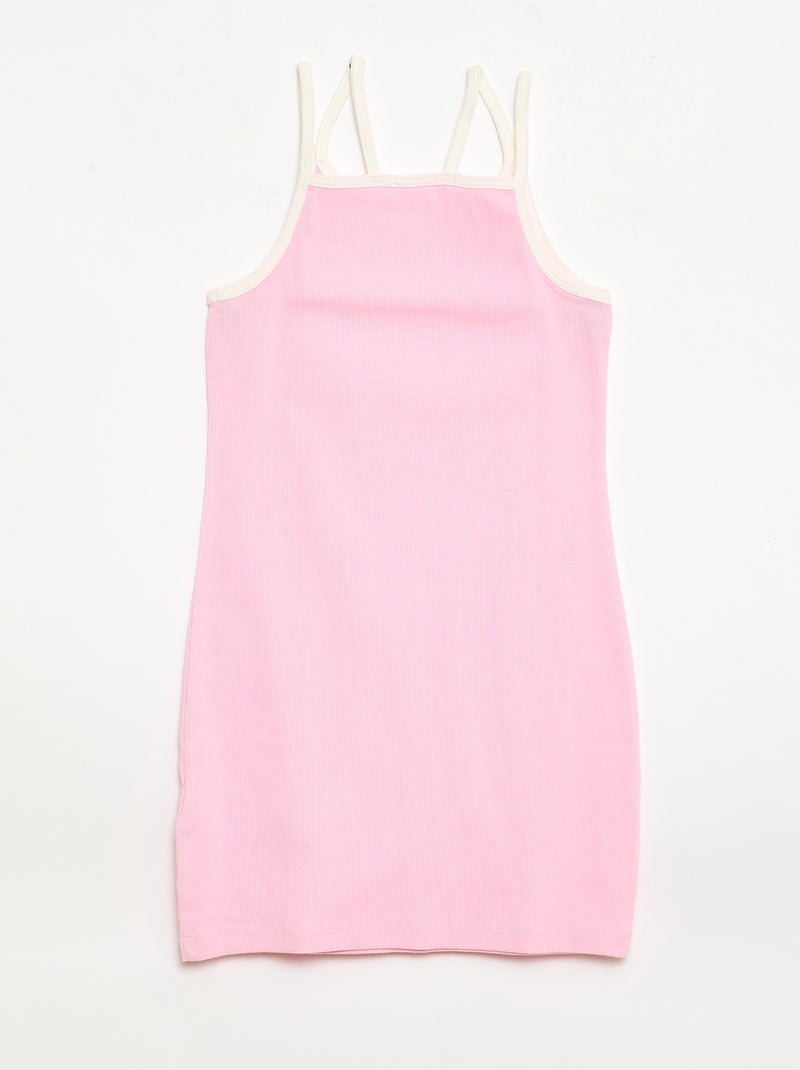 Trägertop mit feinen Trägern und Brust-Design Rosa - Kiabi