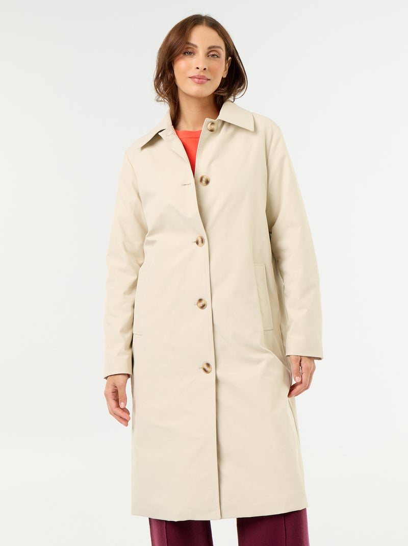 Trench a mezza lunghezza con fodera interna Marrone - Kiabi