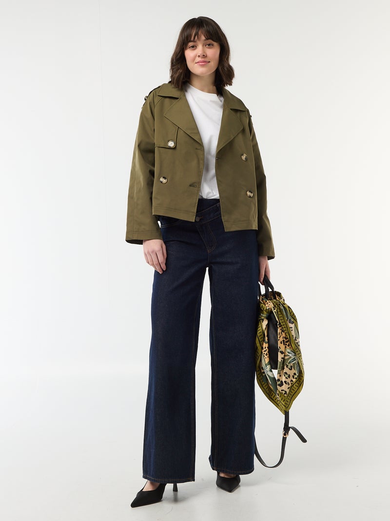 Trench court en coton Kaki - Kiabi