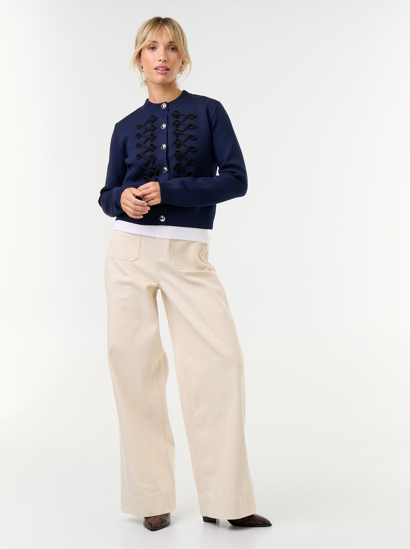 Trendiges Offiziers-Gilet mit Zierborten Bleu - Kiabi