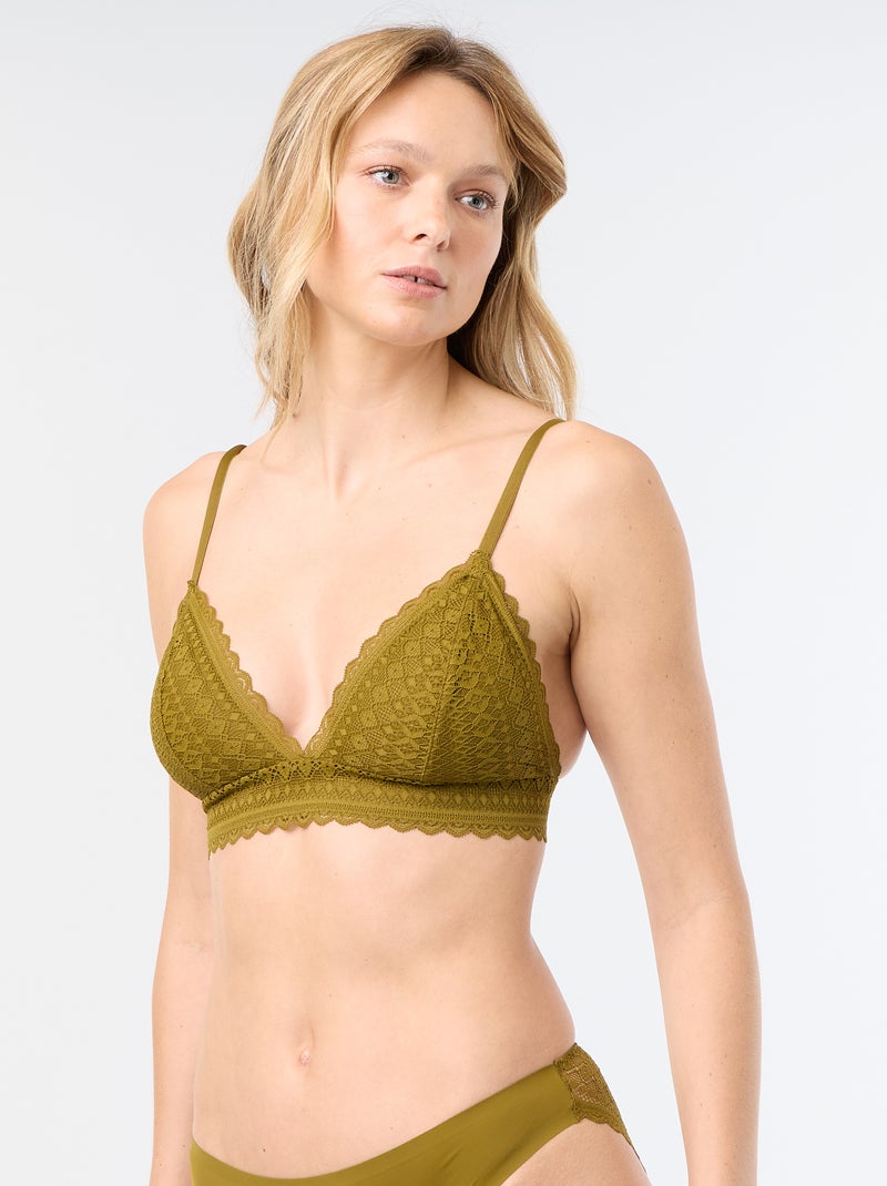 Triangel-BH aus Spitze Grün - Kiabi