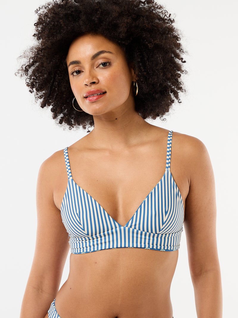 Triangle de bain imprimé réversible Bleu - Kiabi