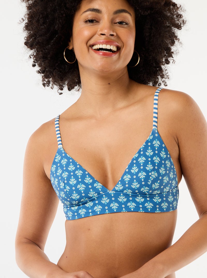 Triangolo da bagno stampato reversibile Blu - Kiabi