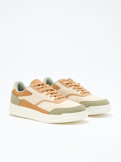 Tricolour Panelled Trainers - Kiabi