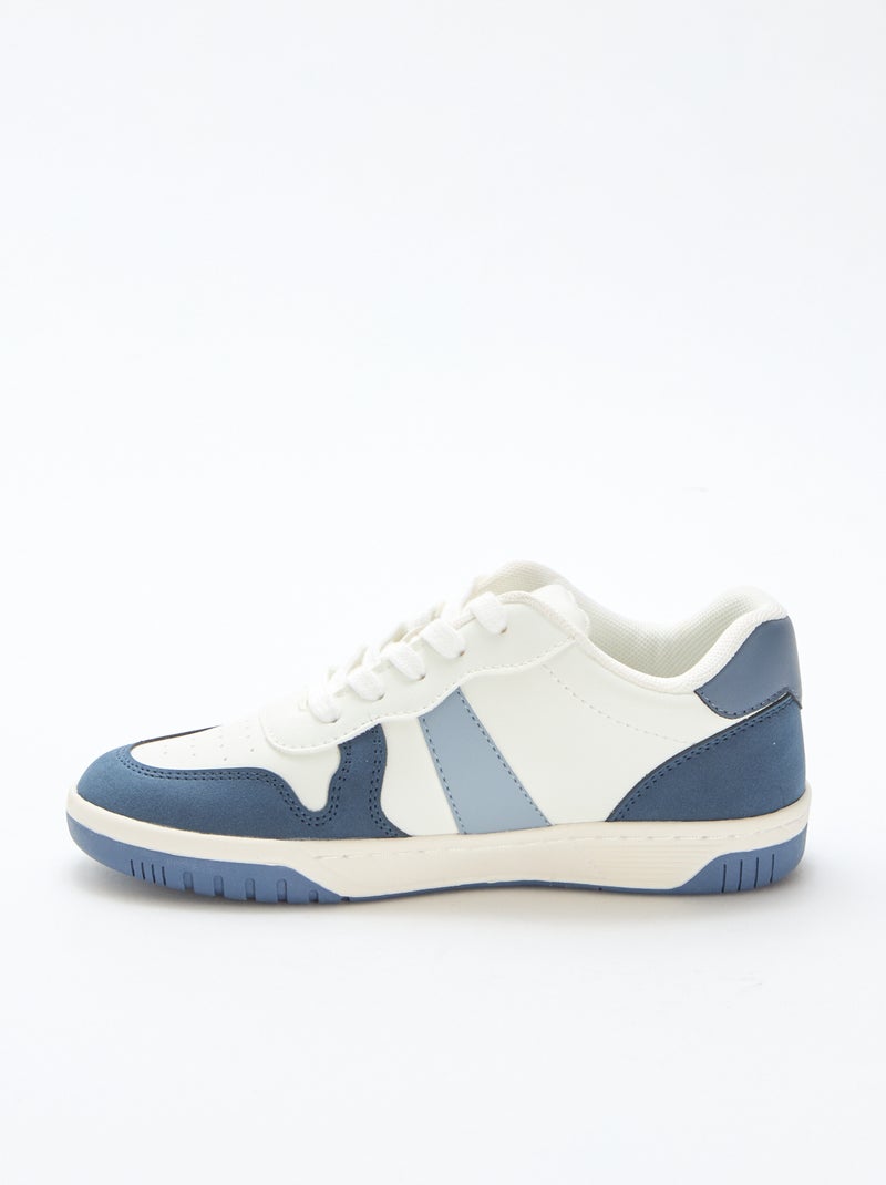Tricolour Reinforced Low-Top Trainers Blue - Kiabi
