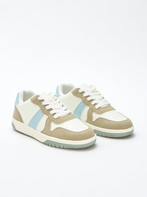 Tricolour Reinforced Low-Top Trainers - Kiabi