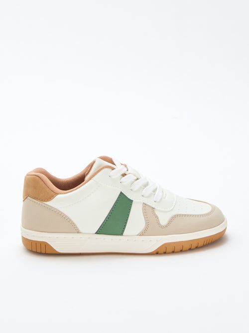 Tricolour Reinforced Low-Top Trainers - Kiabi