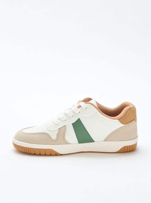Tricolour Reinforced Low-Top Trainers - Kiabi