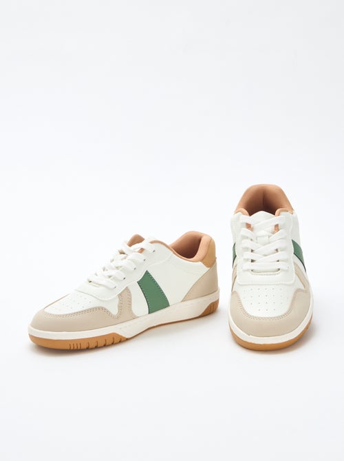 Tricolour Reinforced Low-Top Trainers - Kiabi