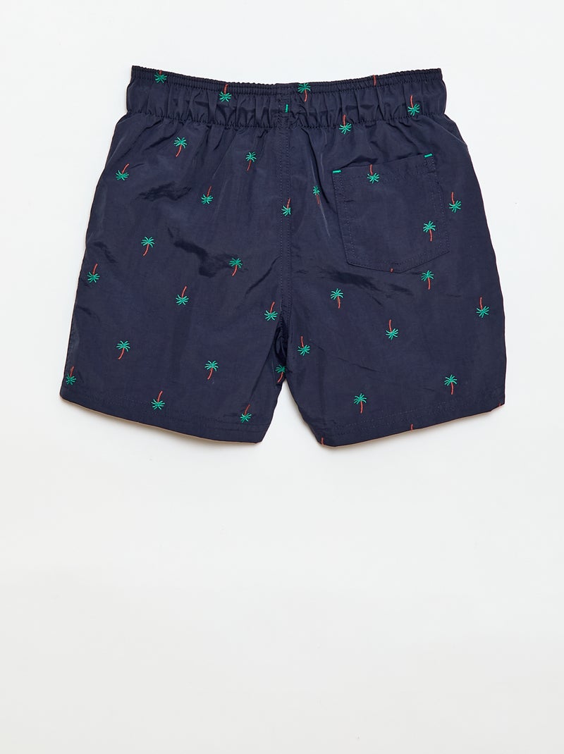 Tropical All-Over Print Swim Bermuda Shorts Blue - Kiabi