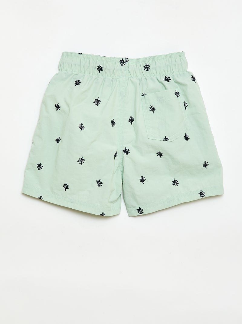 Tropical All-Over Print Swim Bermuda Shorts Blue - Kiabi